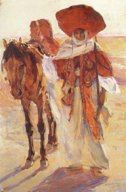 Victor Prouve Arab Horseman oil painting image
